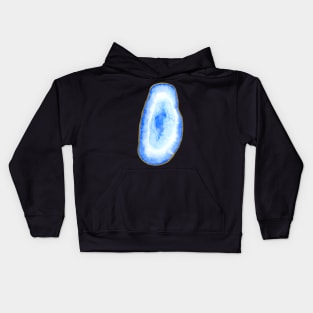 GEODE – Blue and Gold Watercolor Painting Design Kids Hoodie